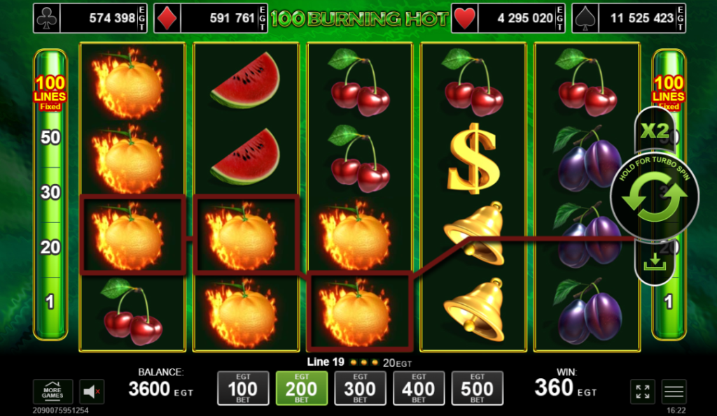 Графика на онлайн казино слота на EGT