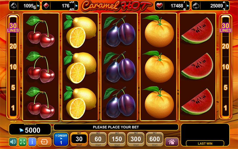 3D изглед на Caramel Hot слота от Euro Games Technology