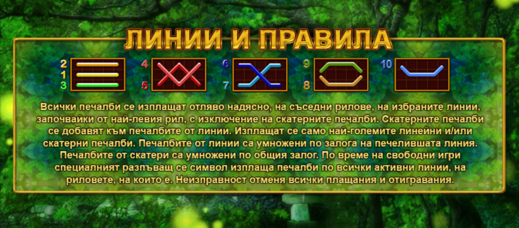 Линии и правила на онлайн казино слотове с 10 печеливши линии