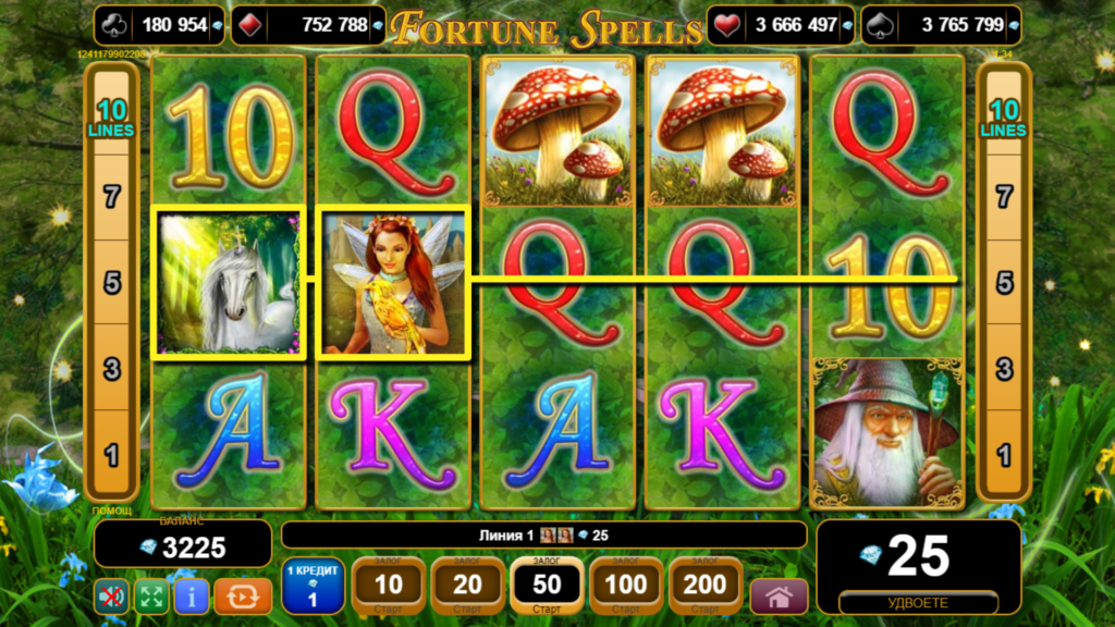 Графика на Fortune Spells Онлайн Слота