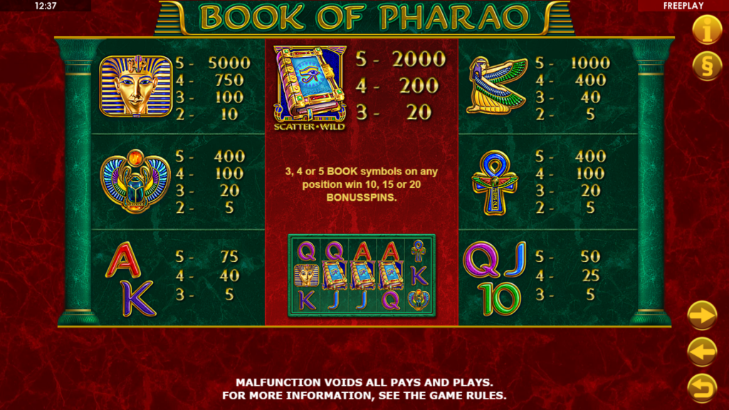 Book of Pharao symbols