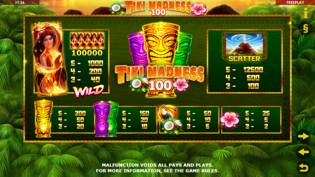 Symbols Tiki Madness 100 Symbols